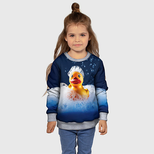 Детский свитшот Резиновая уточка в мыльной пене / 3D-Меланж – фото 4
