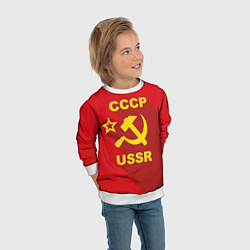 Свитшот детский СССР серп и молот, цвет: 3D-белый — фото 2