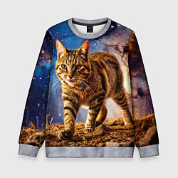 Свитшот детский Пиксибоб в космосе, цвет: 3D-меланж