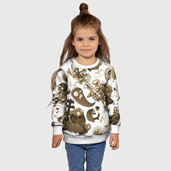 Свитшот детский Растения против зомби в бежевых тонах, цвет: 3D-белый — фото 2