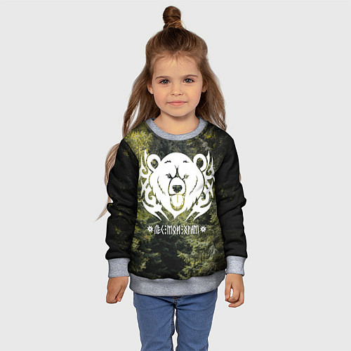 Детский свитшот Лес мой храм - дух леса медведь Велес / 3D-Меланж – фото 4