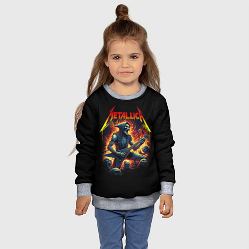 Детский свитшот Metallica - James Alan Hatfield / 3D-Меланж – фото 4