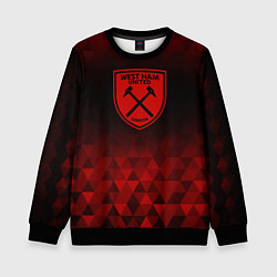 Свитшот детский West Ham red poly, цвет: 3D-черный