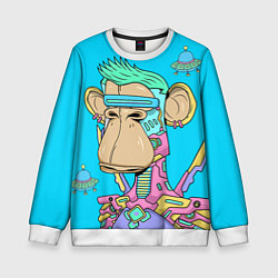 Свитшот детский NFT cyber ape UFO, цвет: 3D-белый