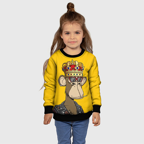 Детский свитшот NFT ape king / 3D-Черный – фото 4