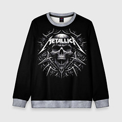 Свитшот детский Metallica - a skull with roses and thorns, цвет: 3D-меланж