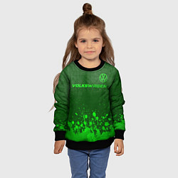 Свитшот детский Volkswagen - green gradient посередине, цвет: 3D-черный — фото 2