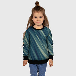 Свитшот детский Зеленовато-синий полосы, цвет: 3D-черный — фото 2