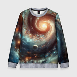 Свитшот детский Далёкая неоновая галактика - нейросеть, цвет: 3D-меланж