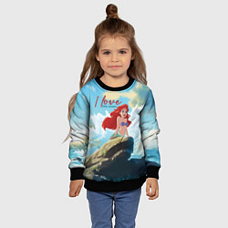 Свитшот детский Ariel I love the ocean - русалка - beautiful big p, цвет: 3D-черный — фото 2