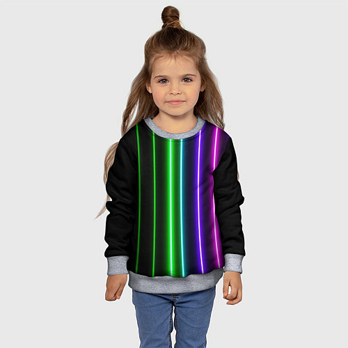 Детский свитшот Neon lines / 3D-Меланж – фото 4