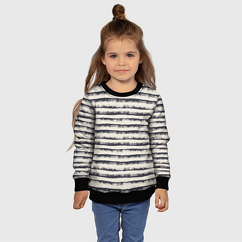 Детский свитшот Тёмные полосы на светлом / 3D-Черный – фото 4