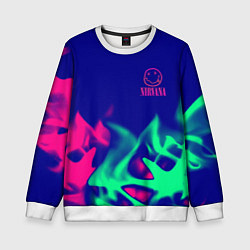 Свитшот детский Nirvana fire neon, цвет: 3D-белый