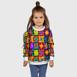 Свитшот детский Неоновое стекло абстракция, цвет: 3D-белый — фото 2