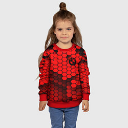 Свитшот детский BMW карбоновая абстракция, цвет: 3D-красный — фото 2