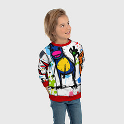 Свитшот детский Веселые зверята, цвет: 3D-красный — фото 2