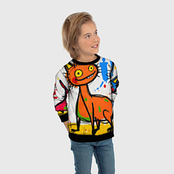 Свитшот детский Смешные зверята, цвет: 3D-черный — фото 2