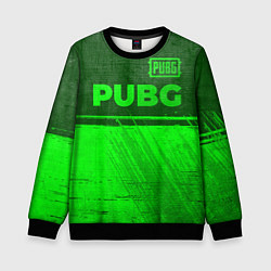 Свитшот детский PUBG - green gradient посередине, цвет: 3D-черный