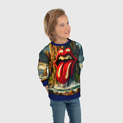 Свитшот детский Rolling Stones - sea rocks, цвет: 3D-синий — фото 2