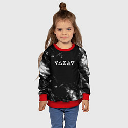 Свитшот детский Ведьмак лого серые краски, цвет: 3D-красный — фото 2