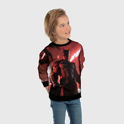 Свитшот детский Бэтмен красный ночной город, цвет: 3D-черный — фото 2