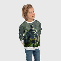 Свитшот детский Бэтмен зеленые краски, цвет: 3D-белый — фото 2