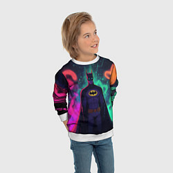 Свитшот детский Бэтмен красочное небо, цвет: 3D-белый — фото 2