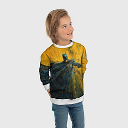 Свитшот детский Бэтмен нарисованный кистью, цвет: 3D-белый — фото 2