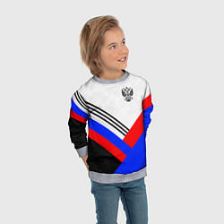 Свитшот детский Герб России - минимализм, цвет: 3D-меланж — фото 2