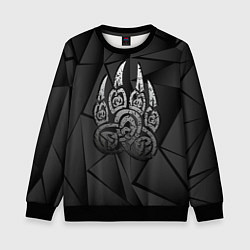 Свитшот детский Велес лапа медведя, цвет: 3D-черный