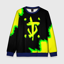 Свитшот детский Doom огненное лого краски, цвет: 3D-синий