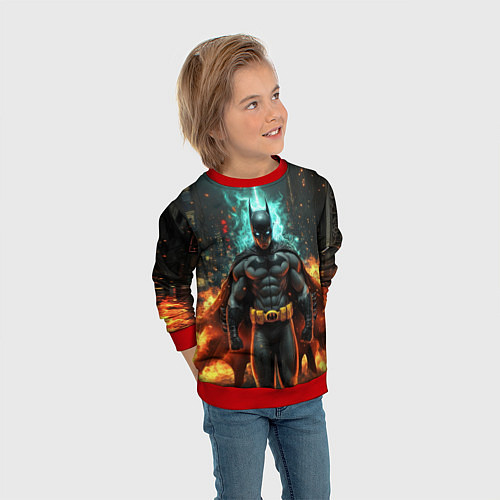 Детский свитшот Бэтмен эпик / 3D-Красный – фото 3