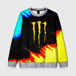 Детский свитшот Monster energy огненные краски