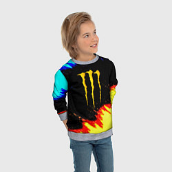 Свитшот детский Monster energy огненные краски, цвет: 3D-меланж — фото 2