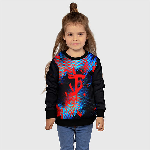 Детский свитшот Doom космическая абстракция / 3D-Черный – фото 4