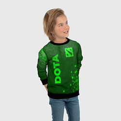 Свитшот детский Dota - green gradient вертикально, цвет: 3D-черный — фото 2