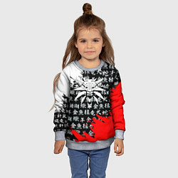 Свитшот детский Ведьмак япония краски, цвет: 3D-меланж — фото 2