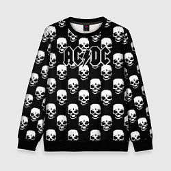 Свитшот детский AC DC rock skull, цвет: 3D-черный