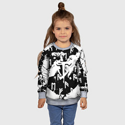 Свитшот детский Doom символы краски, цвет: 3D-меланж — фото 2