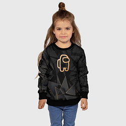 Свитшот детский Among Us golden poly, цвет: 3D-черный — фото 2