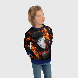 Свитшот детский Сектор газа огненный фон, цвет: 3D-синий — фото 2