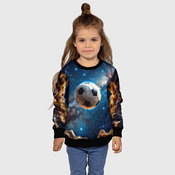 Свитшот детский Футбольный мяч в космосе, цвет: 3D-черный — фото 2
