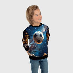 Свитшот детский Футбольный мяч в космосе, цвет: 3D-черный — фото 2