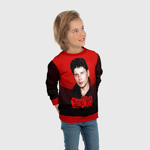 Детский свитшот Юрий Клинских красная луна / 3D-Красный – фото 3