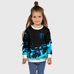 Свитшот детский Monster energy голубые краски, цвет: 3D-белый — фото 2
