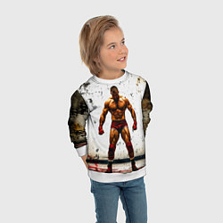 Свитшот детский Реслер на белом, цвет: 3D-белый — фото 2