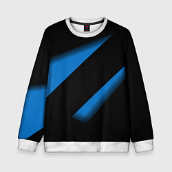 Свитшот детский Color blue black line, цвет: 3D-белый