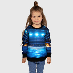 Свитшот детский Синий ринг в огне, цвет: 3D-черный — фото 2