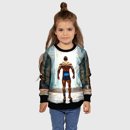 Детский свитшот Греко-римский борец / 3D-Черный – фото 4