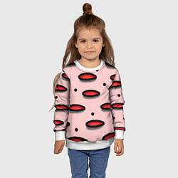 Свитшот детский Круги маркер - паттерн, цвет: 3D-белый — фото 2